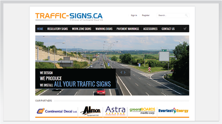 Traffic Signs eccommerce Website
